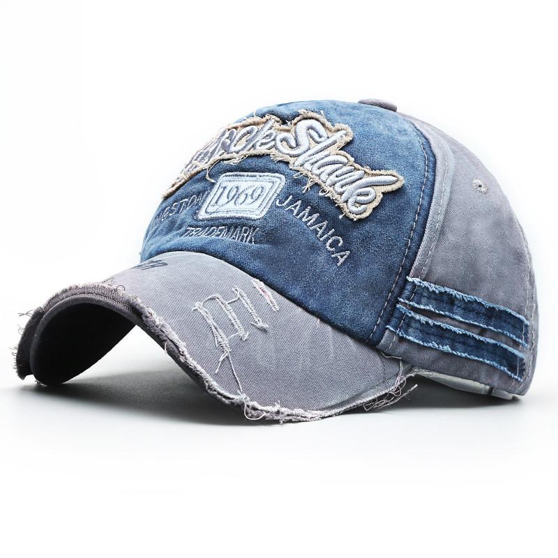 Solo Crowd Zomermode Vintage Baseballpet Casual Gewassen Katoen Snapback Borduurpetten Voor Mannen Vrouwen Mode Hoed Unisex gorras blauw