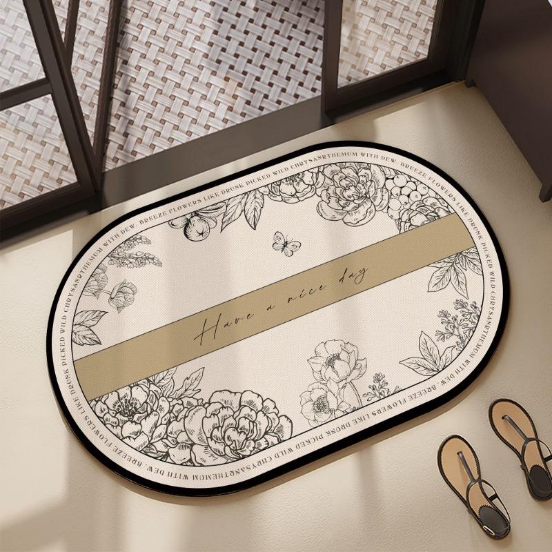 Bathroom Cabinet, Diatomaceous Earth Door Mat, Quick Drying and Anti Slip Floor Mat, Toilet and Bathroom Entrance Mat