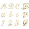 2 Inch 458 Pcs Wooden Cursive Letters Numbers Crafts Unfinished Wood Alphabet Letters ABCs Numbers 0-9 with Extras for Wall Decor