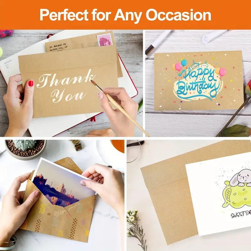 A7 Brown Kraft Paper Invitation Envelopes (5x7) for Weddings and Gift Cards
