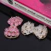 Engood 100Pcs Resin Cherry Flower Rhinestone Sewing Trim & Embellishments Craft Bow Buttons DIY Hair Accessories Case Decoration