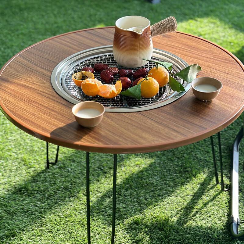 Outdoor Folding Multifunctional Charcoal Stove Table