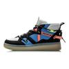 Li Ning Counterflow Hunter Slip Resistant Abrasion Resistant Mid top Skateboard Shoes Men's Black Blue AGCQ127-3