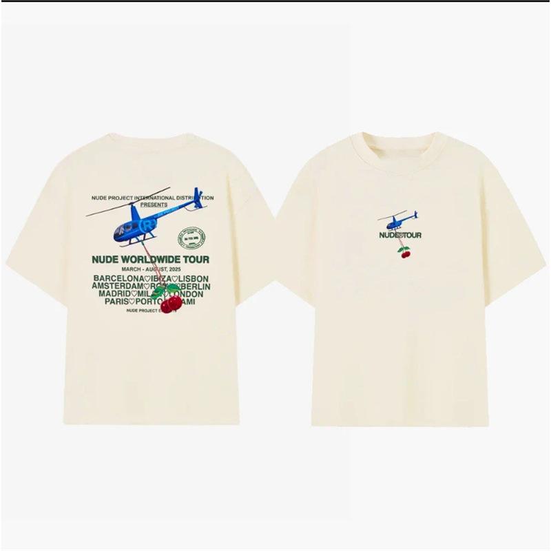 Short-sleeved T-shirt Printed Crew Neck Cotton Women’s Men’s