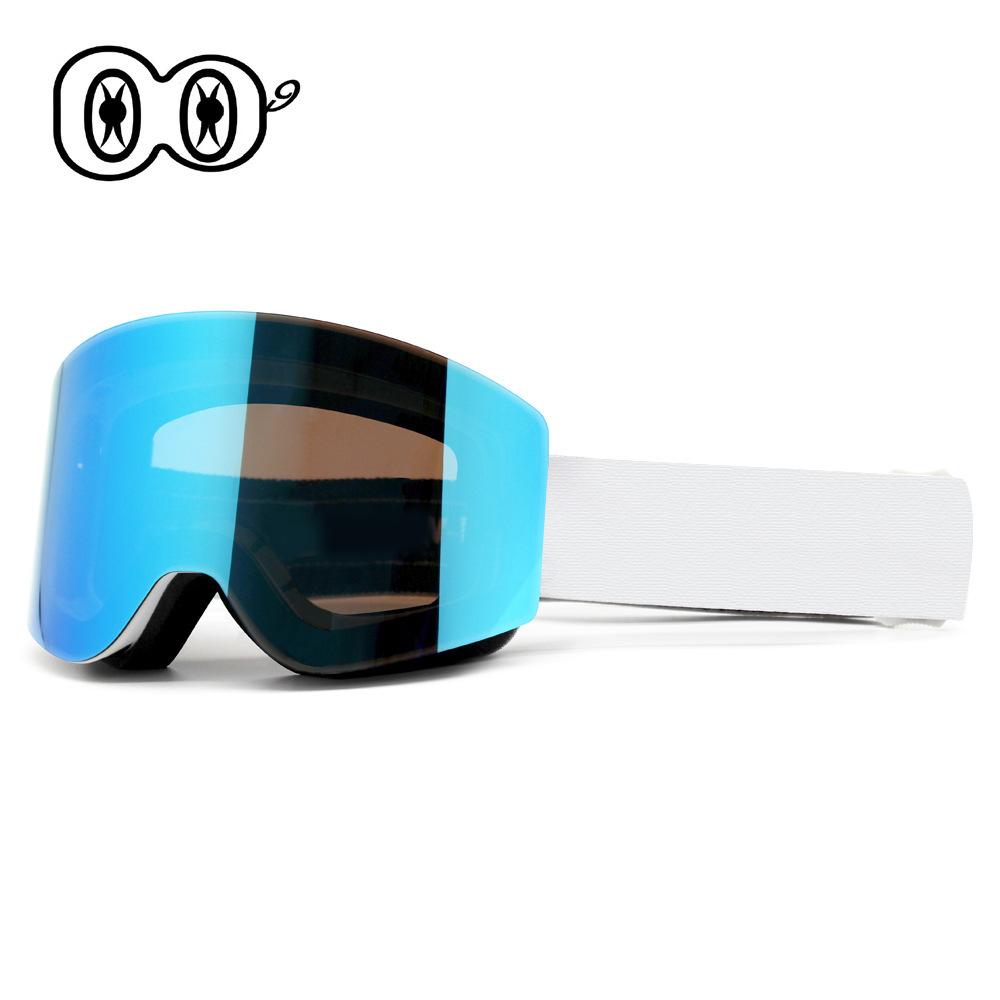 Outdoor Double-layer Anti-fog Large Cylindrical Ski Glasses Men s and Women s Professional Ski Equipment UV-proof Goggles синий