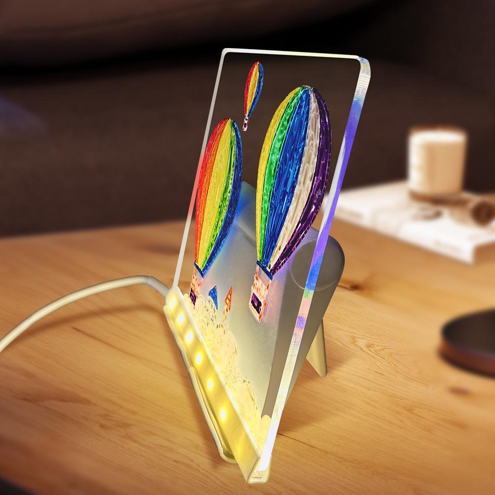 Acrylic Night Light Whiteboard: USB Holiday Decorative Children's Drawing Display