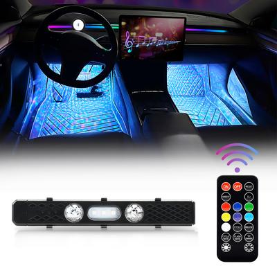 Dobíjecí RGB interiér auta, hvězdné světlo, bezdrátové neonové dekorativní světlo, dálkové ovládání synchronizace hudby, ambientní osvětlení