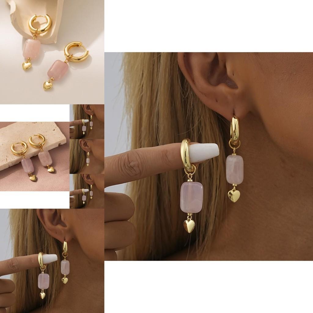 Trendy Light Purple Heart Earrings For Women Statement Jewelry Wholesale
