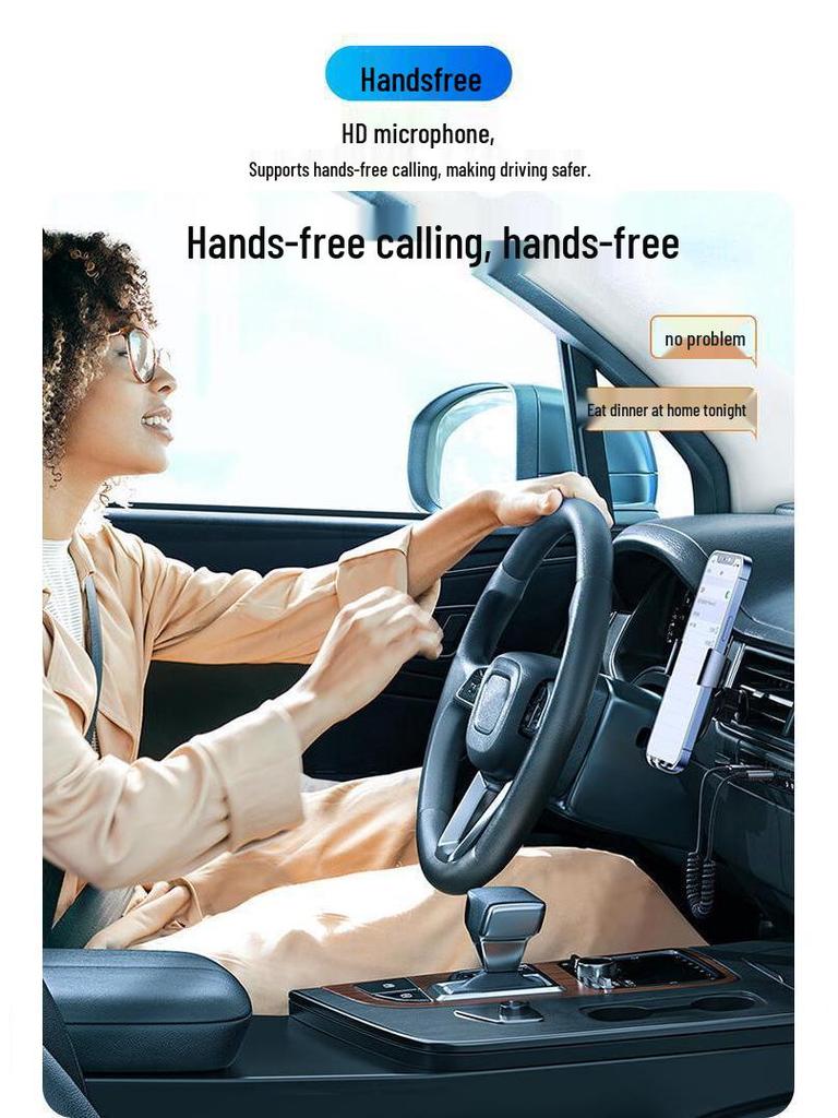 Kompakter Bluetooth 5.0 Auto-Audio-Receiver mit HD-Freisprechanruf, Navigation, AUX-Unterstützung