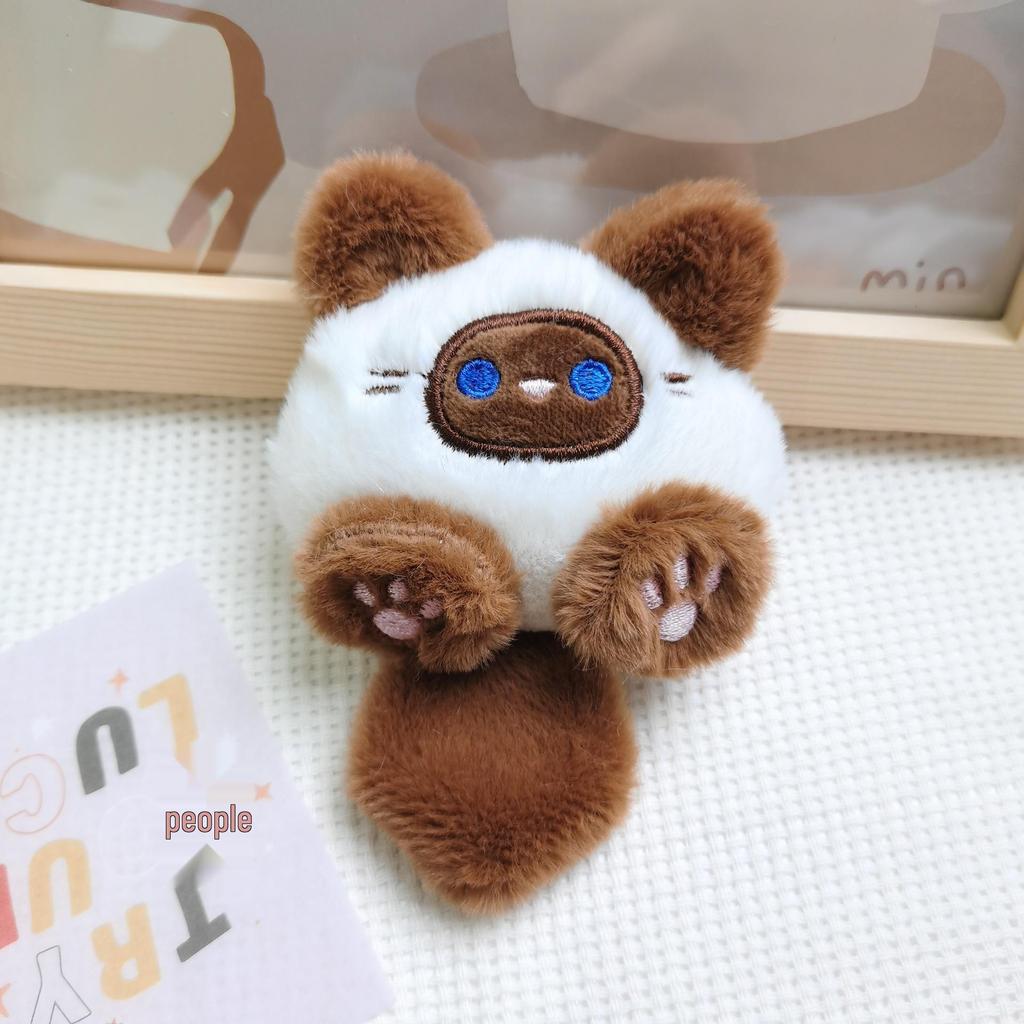 Squeaky Kitten Plush Pendant & Cute Cartoon Kitty Brooch Hair Accessories