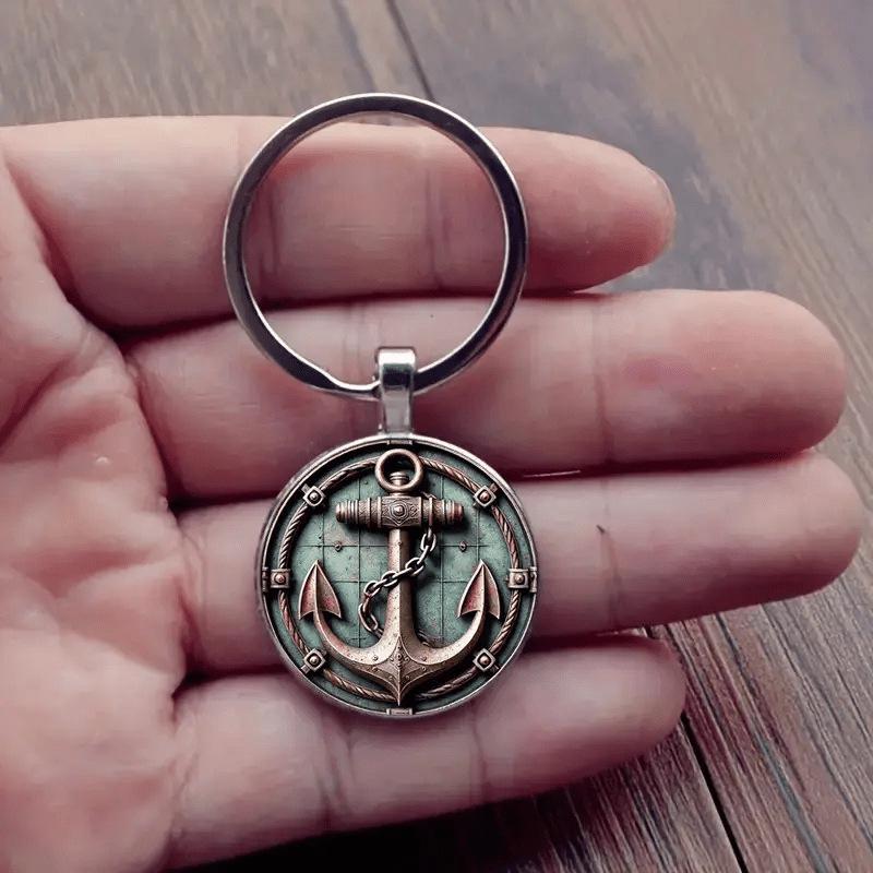 Retro Anchor Time Gem Keychain – European & American Fashion Alloy Pendant for Bags & Cars