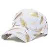 Golden feather printed youth baseball cap with adjustable outdoor casual sports sun protection and trendy duck tongue hat