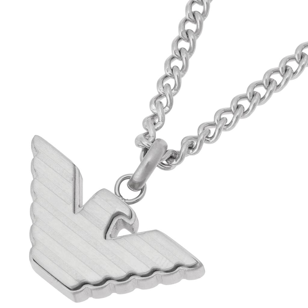 Emporio Armani Stainless Steel Eagle Logo Pendant Necklace in Silver Men's (EGS2916040)