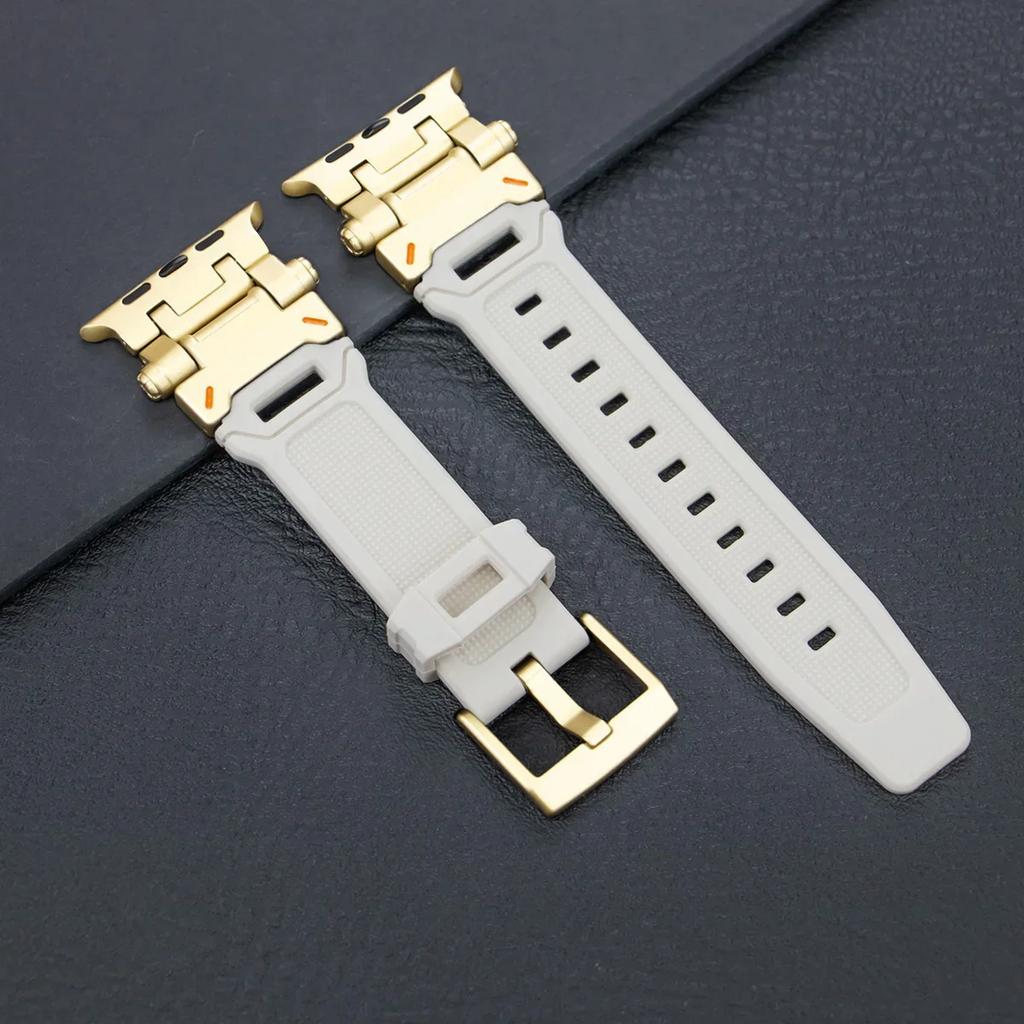 Silicone Sport Band for Apple Watch Ultra 49mm 45mm 42 44mm Rubber Strap for iWatch Series 9 8 7 Se 6 5 4 Ultra 2 49 Correa