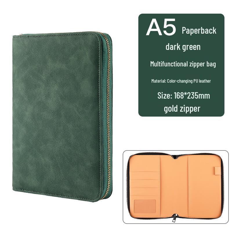 Custom Business Notebook with Zipper Bag - Multifunctional A6/B5 Notepad & Manager Folder