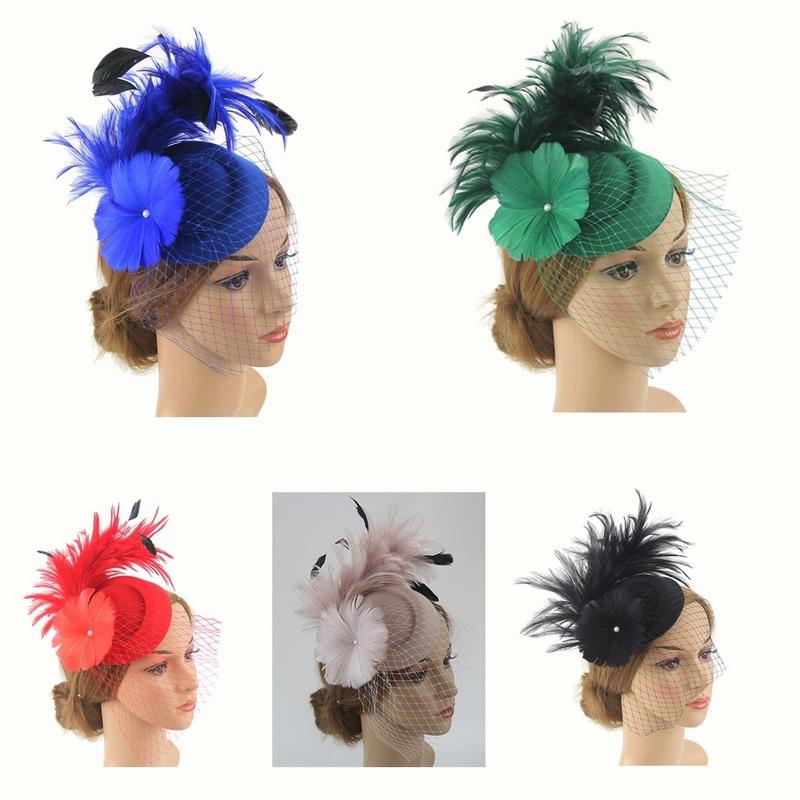 Tüy Saç Tokası Alice Saç Bandı Klips Bayan Düğün Royal Ascot Yarışları