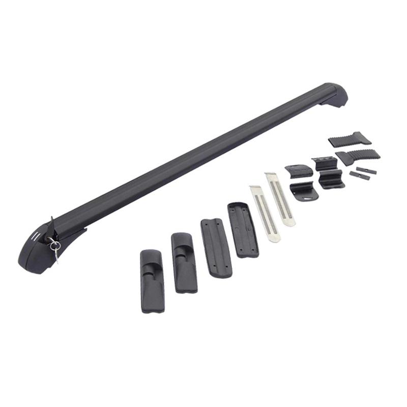 1 Pair Universal Vehicle Car Roof Mounting Rack Rail Bar Black Aluminum Luggage Carrier with Lock Top Car Rack Modification Part