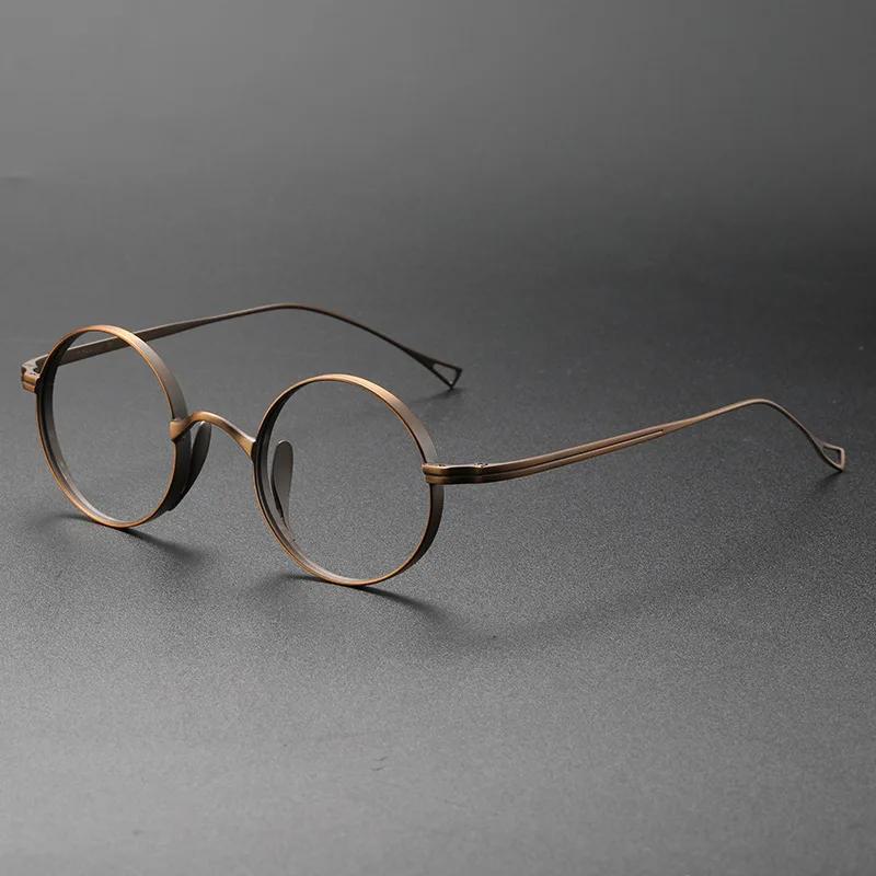 BCLEAR Japanese Pure Titanium Glasses Frame Handmade Retro Oval Round Men Eyeglasses Women Myopia Reading Prescription Eyewear