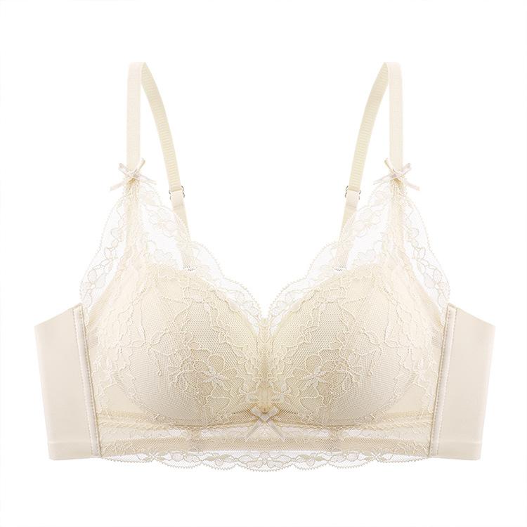 Lace Modal Skin-friendly Gathering Large Adjustable Naked Comfort No Steel Rim Bra