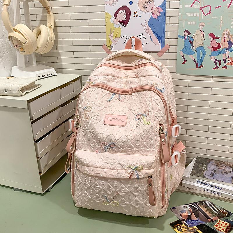 Schoolbag Schoolbag Female Newborn High Value Cute Bow Backpack Large Capacity Three To Six