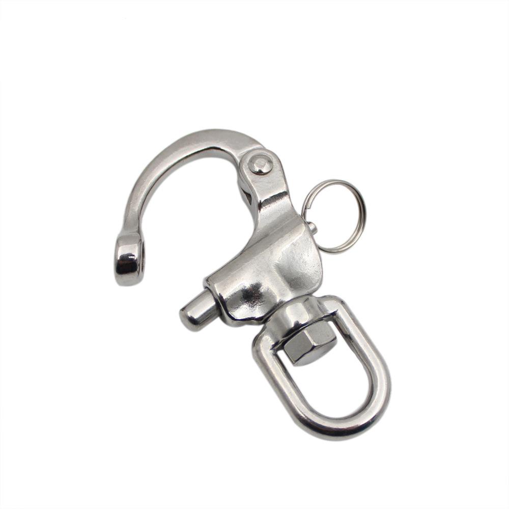 Stainless steel 316 ring rotating spring release buckle, hand pulled quick release release release buckle, marine yacht accessor