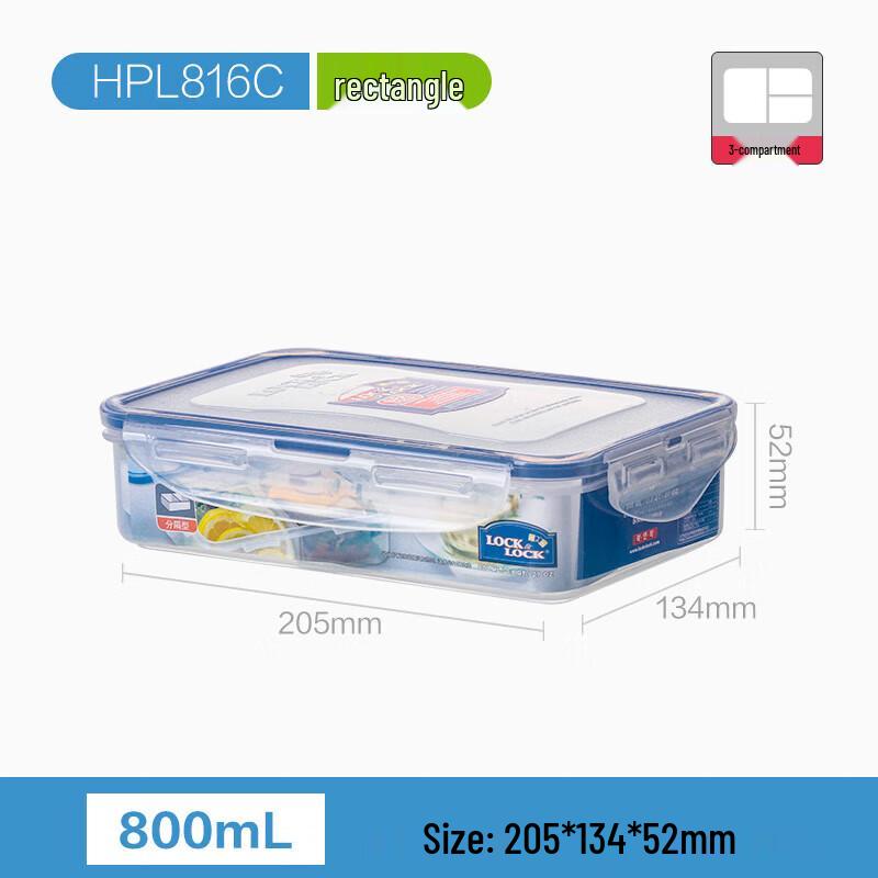 LocknLock Plastic 3-Compartment Lunch Box