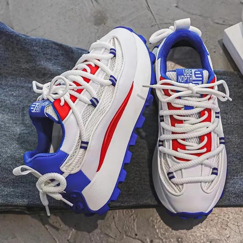 Fashion High Quality Men Sneaker 2024Autumn Microfiber Mesh Breathable Running Shoes Platform Designer Casual Shoes Zapatillas De Hombre