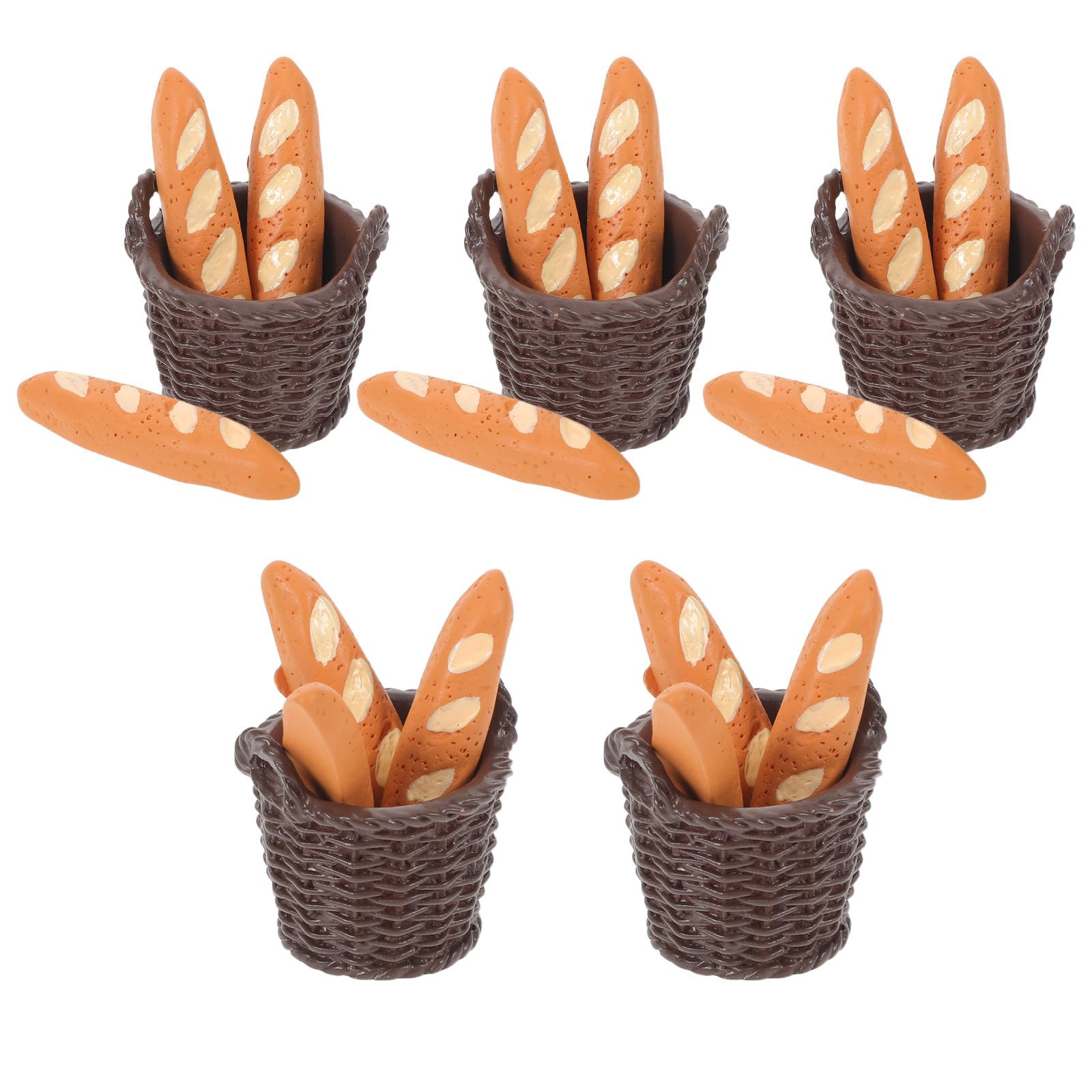 

FRCOLOR Miniature Dollhouse Bread Accessories Food Samples Bread Dollhouse Bread 5-Set