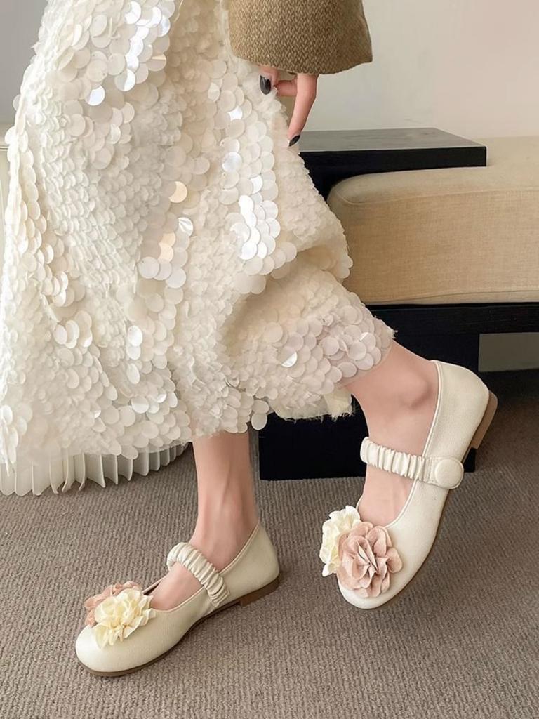 Cute Round Toe Mary Jane Women's Flat Shoes Elegant and Fashionable Cheap Liquidation Quick Delivery 2025 Summer Ladies Footwear