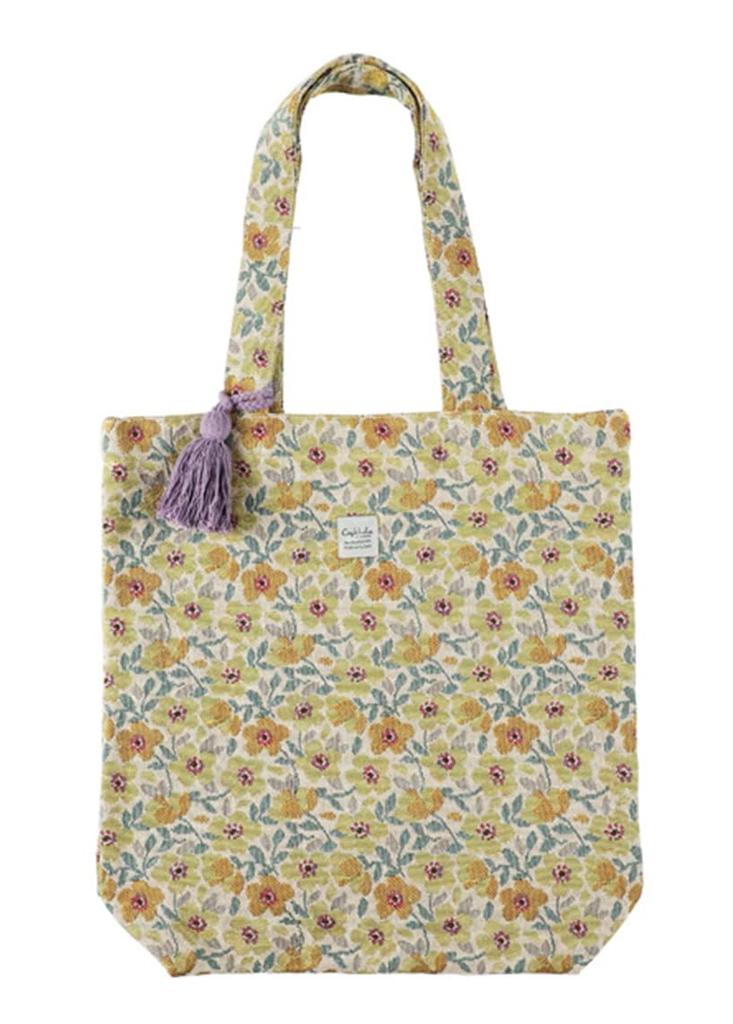 Friendshill Craft India Jacquard A4 Tote Shanta Ivory Bag, CS-100-333
