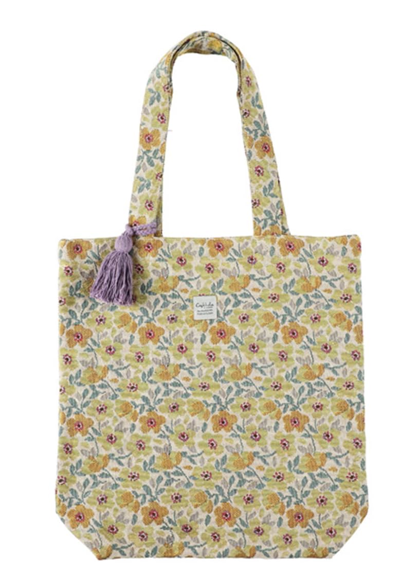 Friendshill Craft India Jacquard A4 Tote Shanta Ivory Bag, CS-100-333