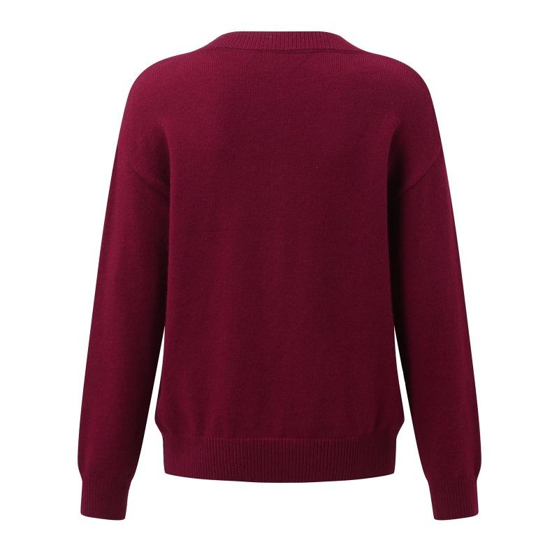Women Long Sleeve V Neck Loose Knit Casual Pullover Sweater