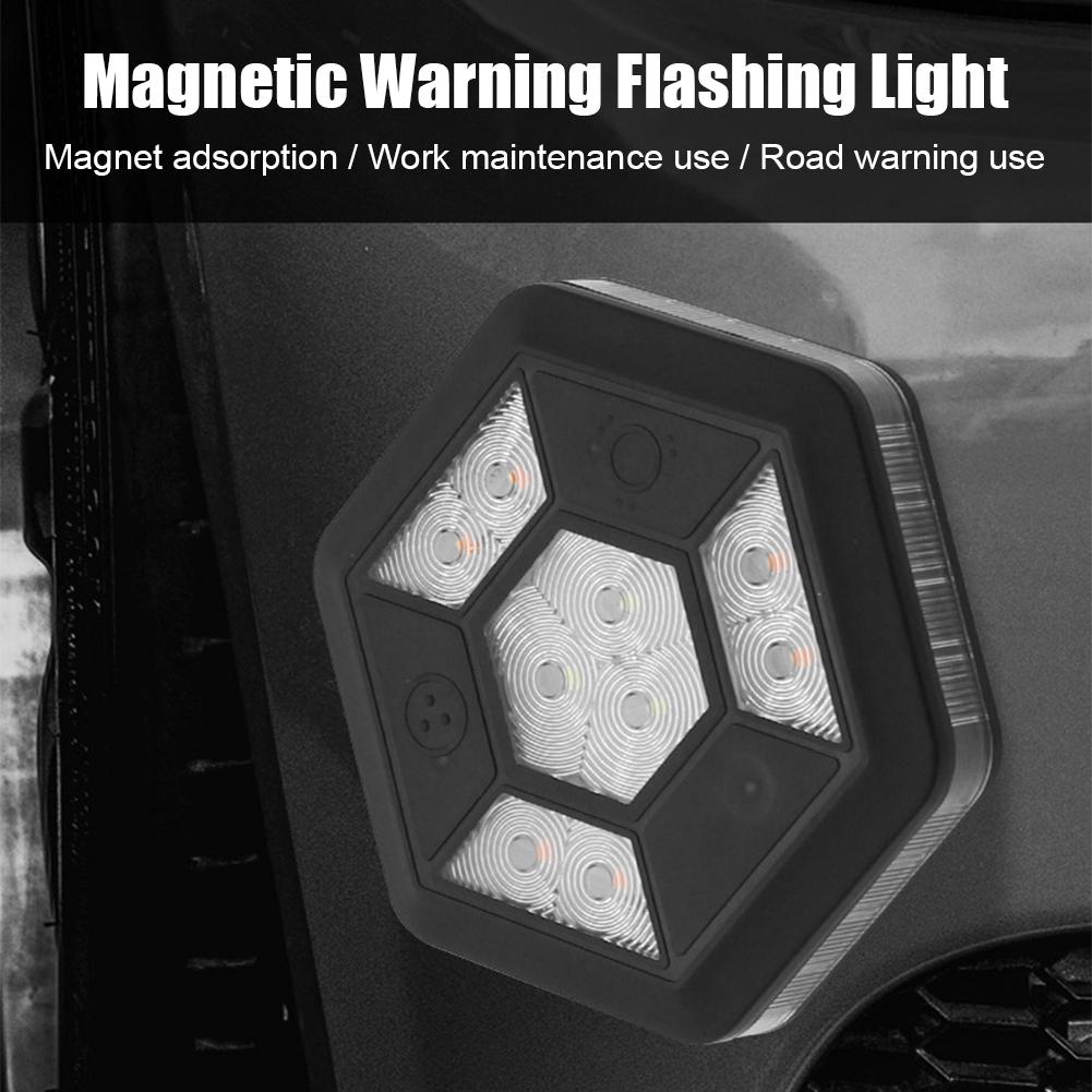 Rotating LED Magnetic Warning Light Flashing Rechargeable Yellow Signal Safety Traffic Accessories Safety Car White Flash L U2L1