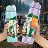 1PC Elephant Green Leaf Floral Print 750ml Color Plastic Sports Water Bottle Leakproof Flip Straw Lid Suitable for Sports Office Home Use