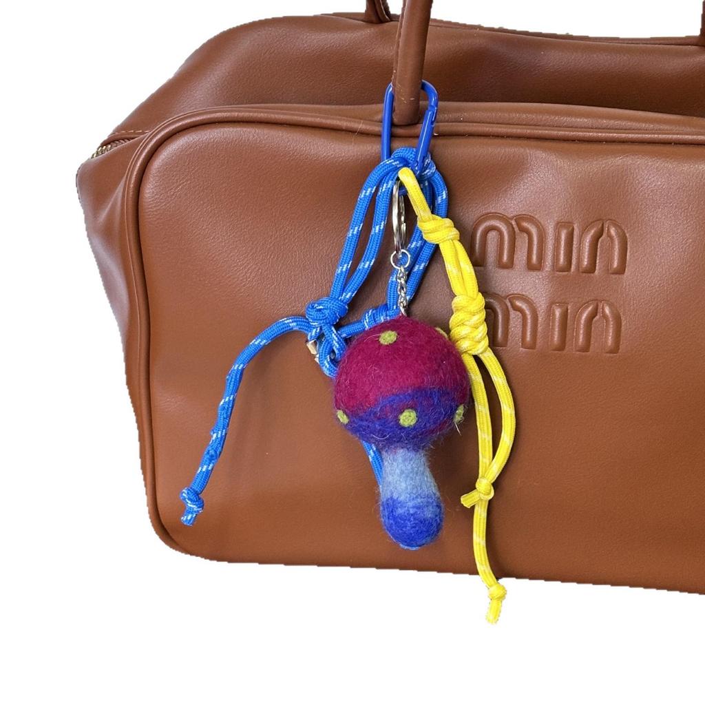 Nepalese Inspired Decorative Keychain with Mushroom Pendant