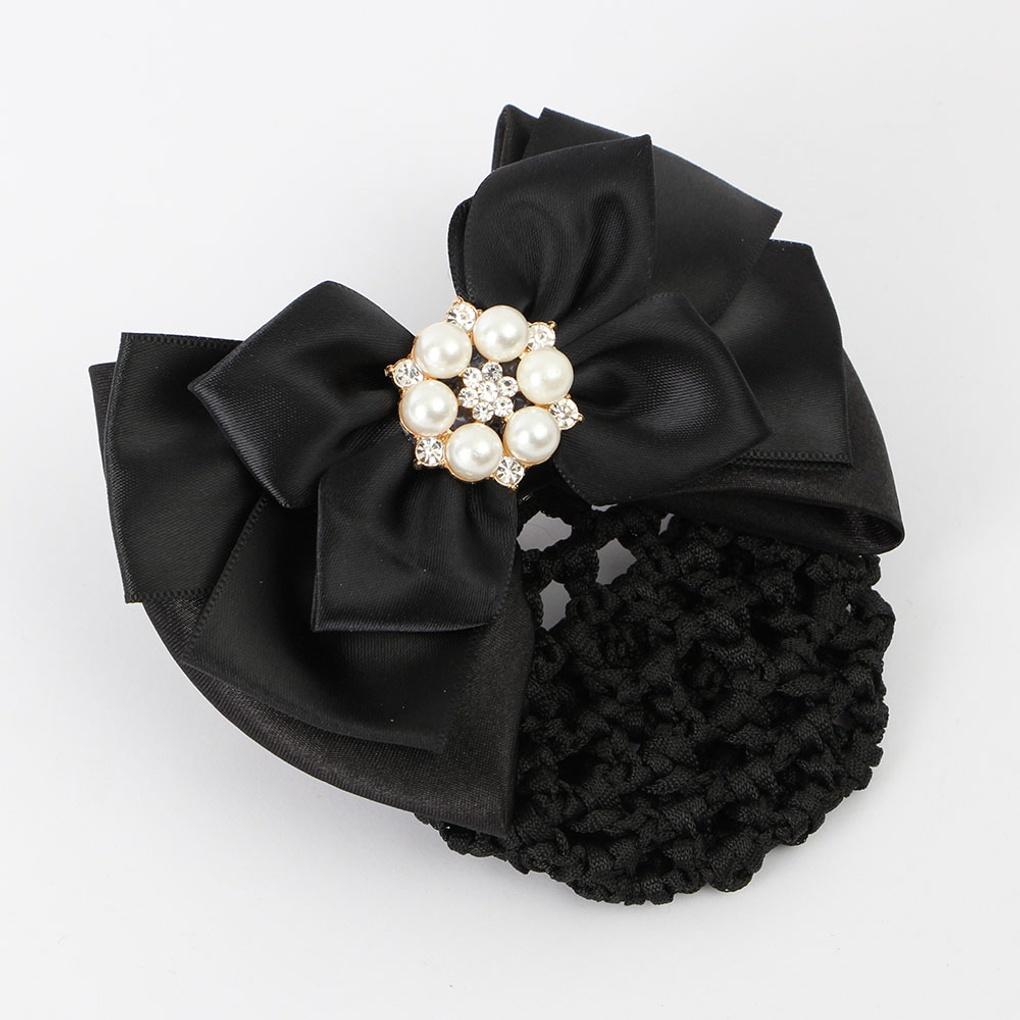 Damen Perlen Blume Band Haarnetz Hochsteckfrisur Haarnetz