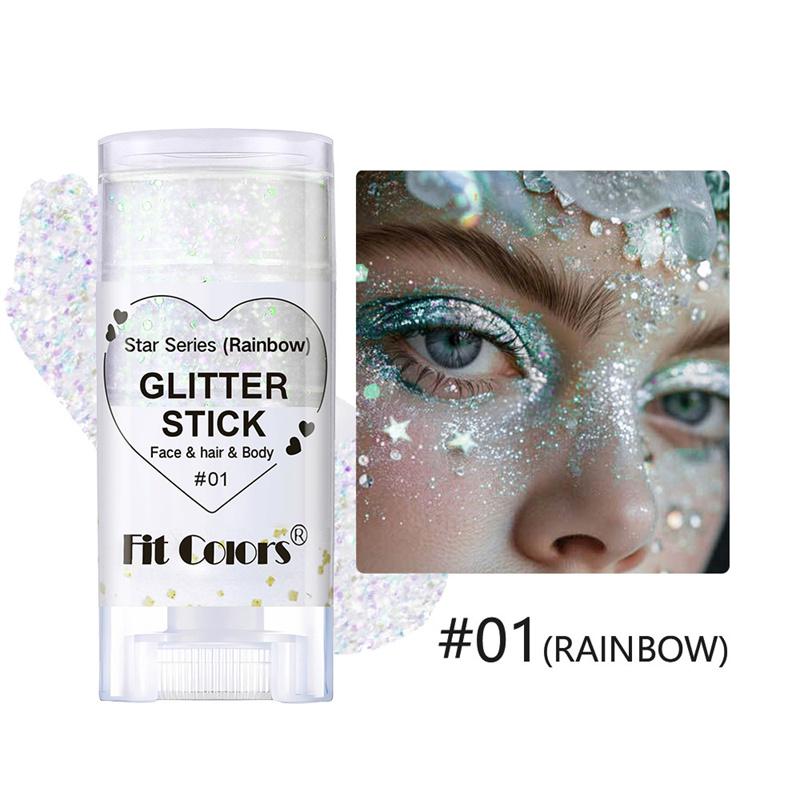 Fit Colors 6 Waterproof Body Paint Sequin Stick Face Lip Star Glitter Eyeshadow Holiday Stage Makeup