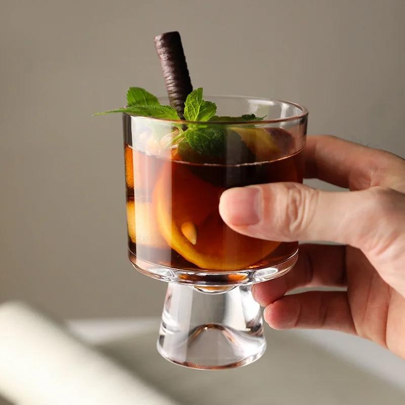 Cold Extraction Glass Cup 240ML Household Water Cup Minimalist Beverage Cup Iced Coffee Mug Latte Cups for Cafe Ice Cream Goblet