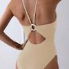2026 New Swimwear Solid Color Flesh-covering Personalized Women's One-piece Bikini Swimsuit for Women