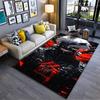 "Anime-Inspired Red Black Character Pattern Carpet Home Decor" Suitable for Use As an Anti-slip for Living Room Bedroom Sofas