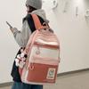 Female Schoolbag Block Color Male Student Large Capacity Backpack