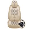 5-Seat Faux Leather Ice Sliky Fiber Fabric Full Coverage Car Seat Covers, All-Season Wear-Resistant Breathable Soft Comfort with 3D Side Wing Design