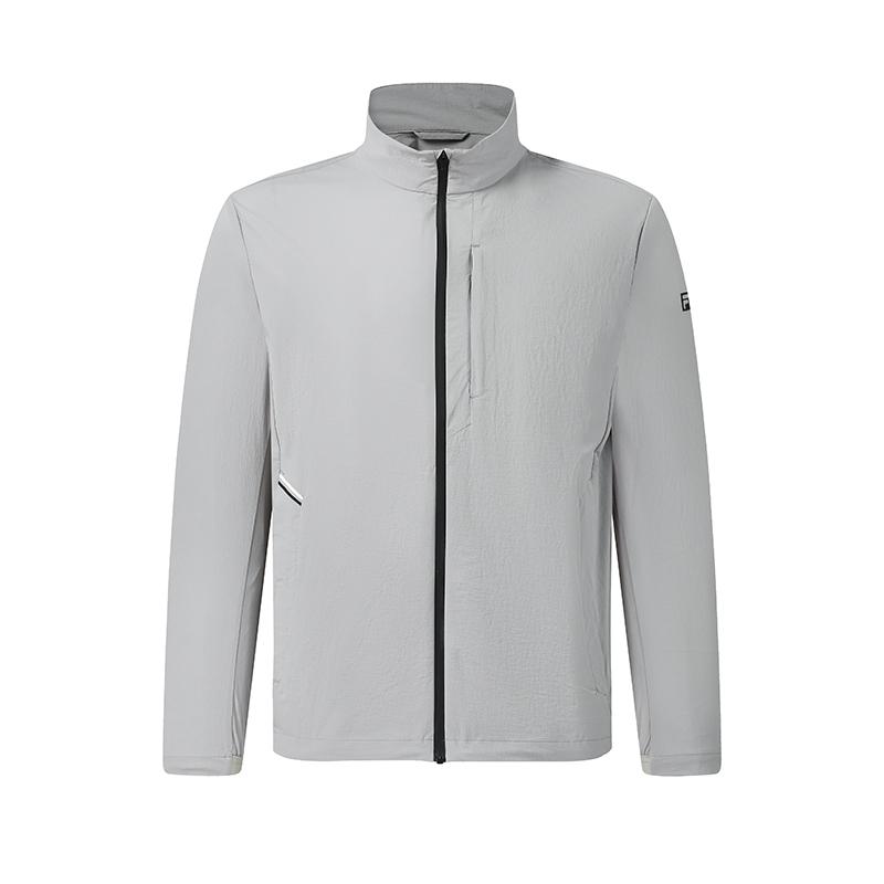 FILA Golf Series Simple Classic Sports Casual Golf Versatile Comfortable Textured Woven Jacket Men jackets Moon-Eclipse-Gray A11M625716FGY