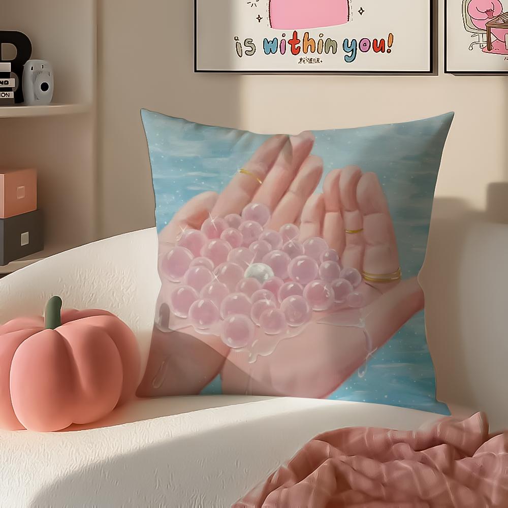 Creative Polish Art MMonika Marchewka Cushion Cover Pillowcase Short Plush Invisible zipper Room Sofa Cushion Cover