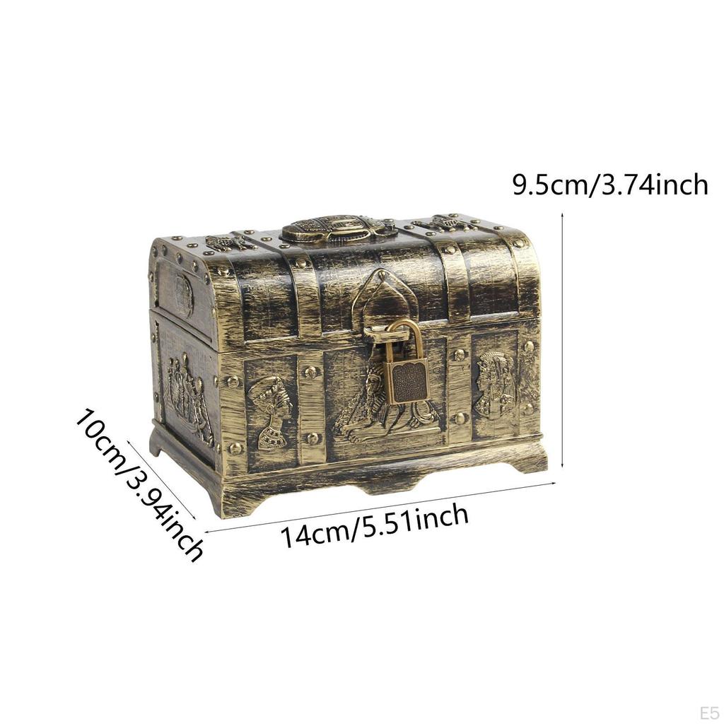 Treasure Chest Box for Kids Adventurous with Lock Pirate Halloween