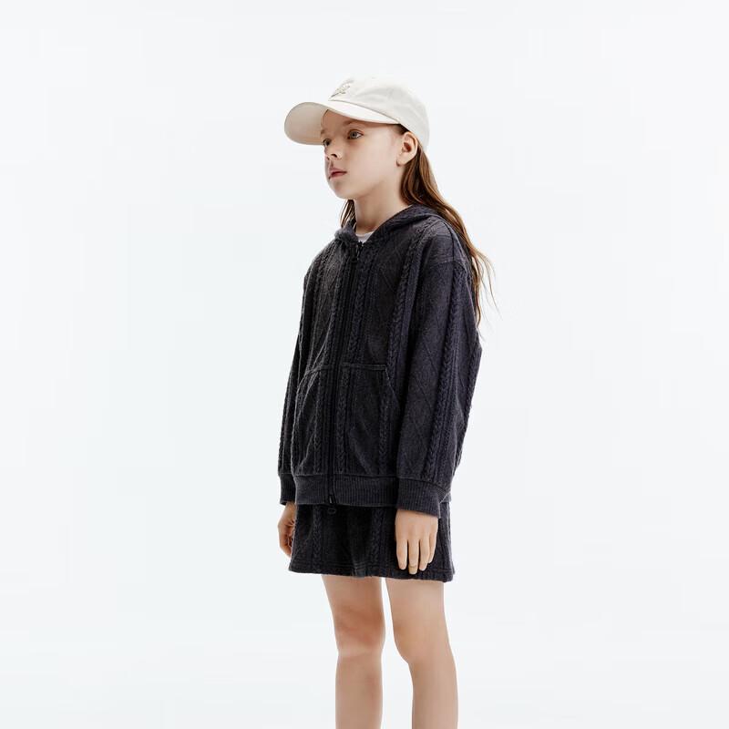 Little MO&Co. Kids  Unisex Chunky Cable Knit Hooded Jacket 110