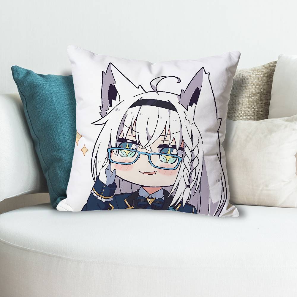 Cute SShirakami FFubuki Anime Celebrity Merchandise AllMatch Printed Pillow Case Sofa Car Office Room Decoration Protector