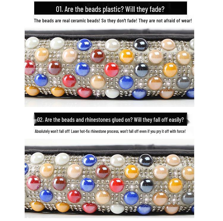 Women's Ceramic Ice Bead Diamond Steering Wheel Cover - Non-slip, Universal, Four Seasons