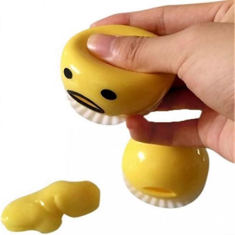 Yellow Round Vomit Sucking Lazy Yolk Vent Stress Tricky Game Relief Toy
