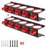 Wall-Mounted Spray Bottle Rack with 5 Holes & Hooks for Garage Storage